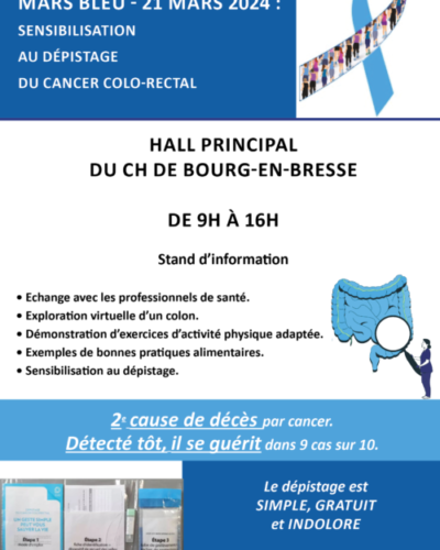 2024.03.21 - Mars bleu au CH de Bourg-en-Bresse Sensibilisation au dépistage du cancer colorectal