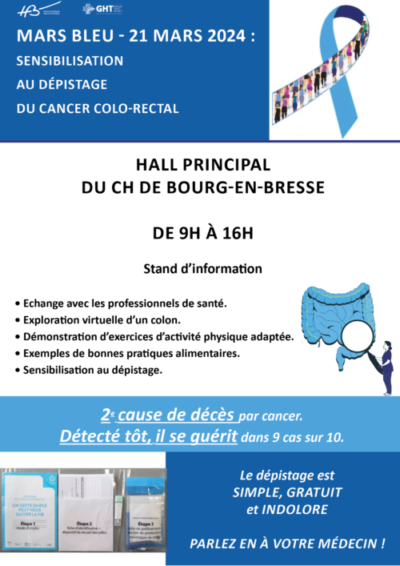 2024.03.21 - Mars bleu au CH de Bourg-en-Bresse Sensibilisation au dépistage du cancer colorectal