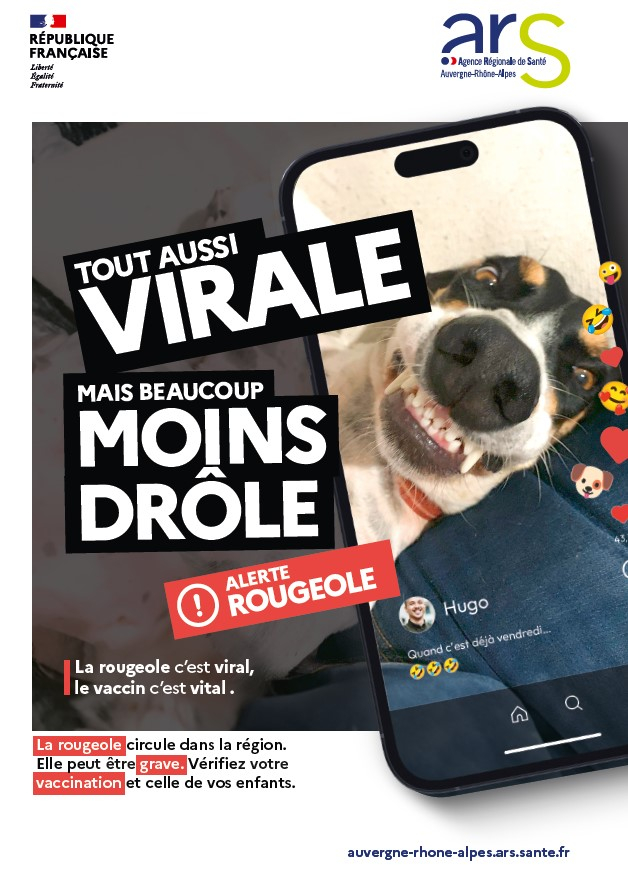 Affiche campagne vaccination rougeole - ARS