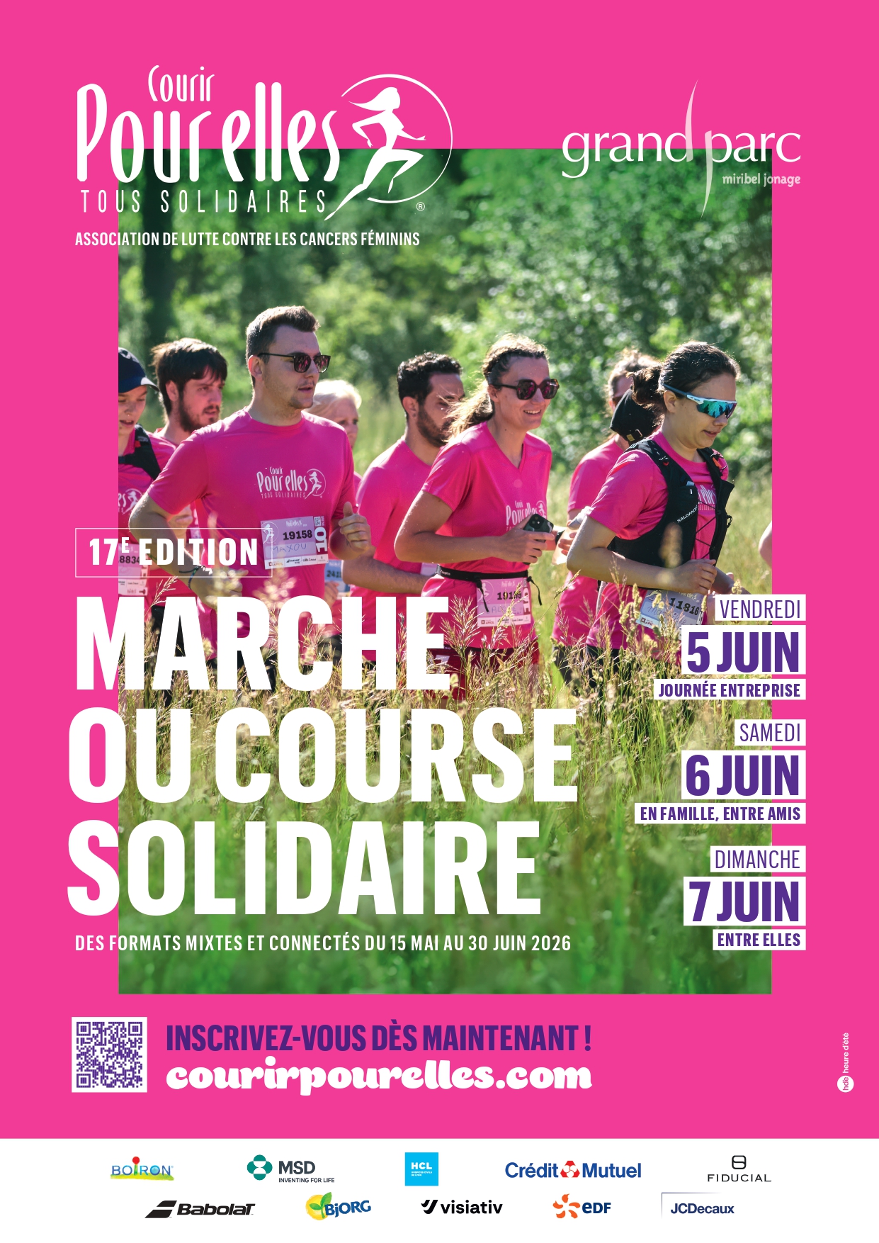 L'association Courir pour elles organise la 17e édition de marche ou course solidaire le vendredi 5 juin (journée entreprise), samedi 6 juin (en famille, entre amis) et le dimanche 7 juin (entre elles) Inscription : courirpour elles.com